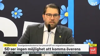 Jimmie Åkessons presskonferens om massinvandringen till Sverige
