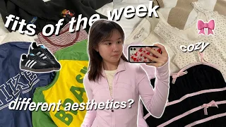 WHAT I WEAR IN A WEEK 💫 comfy school fits, dressing as different aesthetics