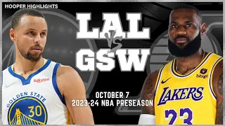 Los Angeles Lakers vs Golden State Warriors Full Game Highlights | Oct 7 | 2023-24 NBA Preseason