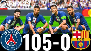 FIFA 23 - MESSI, RONALDO, MBAPPE, NEYMAR, ALL STARS - PSG 105-0 FC  BARCELONA - UCL FINAL!