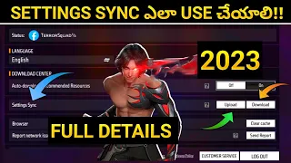 How to use settings sync in free fire in Telugu | 2023 | Settings Sync | Free Fire MAX | India |