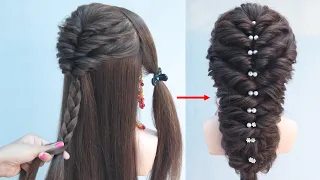easy trick for messy hairstyle | unique hairstyle for long hair