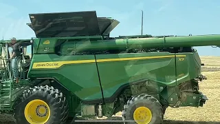 Bringing in the BIG guns…Day 9 Highwood Montana Wheat Harvest (July 28)