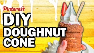 DIY Doughnut Ice Cream Cone - Man Vs Corinne Vs Pin