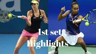 Belinda Bencic (SUI) - Leyla Fernandez (CAN)/Billie Jean King cup/ 1st set highlights