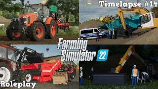 New KUBOTA M7-152? 🤩🚜💨 ILLEGAL WORKS on the CONSTRUCTION SITE! 🏗️👷👮🚓💨| [FS22] - Timelapse #14