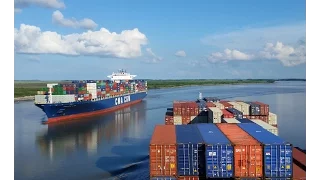 Piloting the container ship Argos down the Savannah River