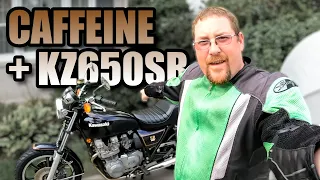 Way over-caffeinated while riding my 1979 Kawasaki KZ650 SR !!!