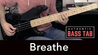 Breathe - Pink Floyd 🎸Authentic Bass Cover + TAB