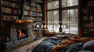 Relax In A Bedroom With A Crackling Fire | Fall Asleep Fast | Winter Ambience