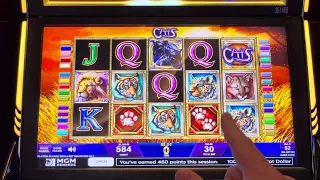 High Limit CATS Slot Play At Aria Casino Las Vegas - Hand Pays Galore!