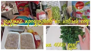 Новогодняя закупка продуктов на 4000 руб. Меню на новый год,