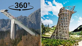 Štrbské pleso výhľad zo skokanského mostíka - 360º VIDEO 😵😵😵