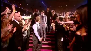 Take That win British Live Act presented by Chris Moyles | BRIT Awards 2008