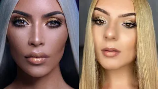 KIM KARDASHIAN INSPIRED MAKEUP/ HAIR TUTORIAL