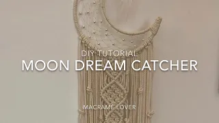 Moon dreamcatcher macrame DIY tutorial｜beginner｜Boho style