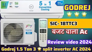 Under Budget Best split AC 2024 || Godrej 1.5 ton 3 star inverter split AC review video 2024 #godrej