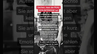 Zeichen, dass die FRAU KEIN INTERESSE hat