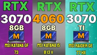 RTX 4060 LAPTOP VS RTX 3070 LAPTOP VS RTX 3070 TI LAPTOP VS RTX 3060 M Gaming Synthetic BENCHMARKS