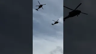 Helicopter flyover at the 2022 Auburn vs Arkansas football game