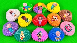 Looking Pinkfong with All CLAY inside Seashell, Heart Shapes,... Coloring! ASMR