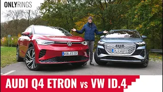 Audi Q4 e-tron 50 AWD vs VW ID4 GTX - Mid-size EV SUV comparison REVIEW