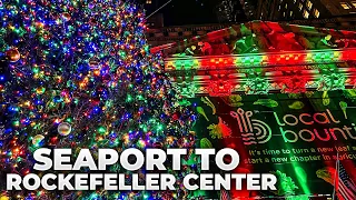 NYC LIVE Exploring South Street Seaport to Rockefeller Center, Manhattan (December 2, 2021)