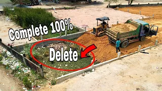 Best full video!! new project start to complete 100%,fill land up by Dozer Komatsu d20p & dump truck