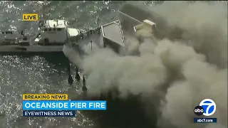 Firefighters battling massive fire on historic pier in California