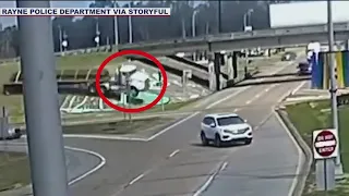 Tractor-Trailer nearly crashes into other vehicles on Louisiana highway