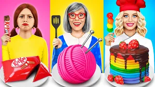 Me vs Grandma Cooking Challenge! Cake Decorating Challenge & Kitchen Hacks by YUMMY JELLY