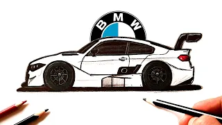 How to draw a BMW car - Draw a car