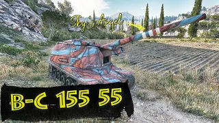 B-C 155 55 - Sky's Angel - France SPG Tier IX | World of Tanks Replays | 1,1K Base EXP Ace Tanker