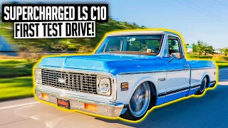 LS3 Swapped & Supercharged '72 C10 First Drive & Tune! - Slammed Chevy C10 Truck Ep. 16
