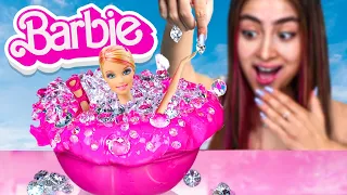 Adding TOO MUCH Barbie Ingredients into slime!!!