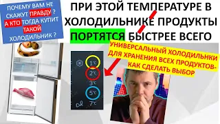 Холодильник подходящий для всех продуктов. При этих температурах  нельзя хранить. Опасный прибор.