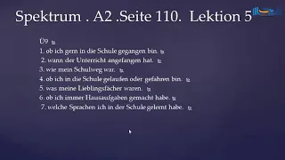 A2   Niveau .Erklärung. Seite 110 . Lektion 5.Arbeitsbuch   تدريبات علي ماسبق