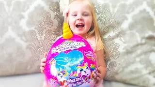 Pretend Play Giant EGGS with Unicorn Horns RAINBOCORNS