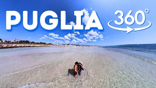 [4K] 360° Salento PUGLIA ITALY Beach Paradise - Crystal Waters, WHITE SAND, Relax