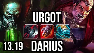 URGOT vs DARIUS (TOP) | 1.9M mastery, 7/1/4, 1100+ games | NA Master | 13.19