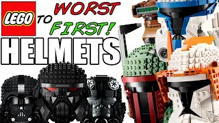 LEGO Worst to First | ALL LEGO Star Wars HELMET COLLECTION Sets!