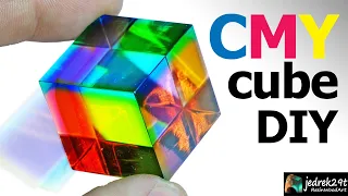 Prism CMY RAINBOW CUBE with Epoxy Resin / jedrek29t