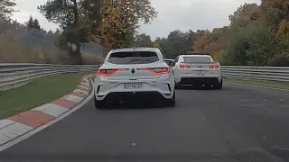 Nurburgring Nordschleife - Renault Megane RS chase through traffic - 23.10.22