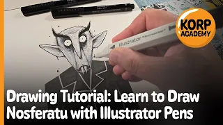 Drawing Tutorial: Learn to Draw Nosferatu with Illustrator Pens