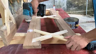 Amazing Creative Woodworking Ideas // How To Make A Great Bench For A Beautiful Garden