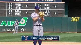 Brock Holt's full pitching appearance vs. A's