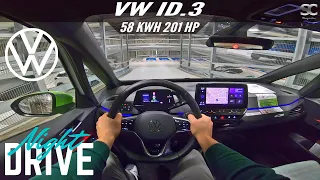 VW ID.3 1ST 201 HP (2020) - Night Test Drive POV