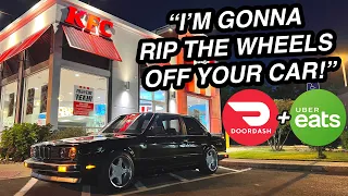 A Day of Delivering Food In My 400hp Turbo M50 E30 | My FIRST EVER ANGRY Customer!