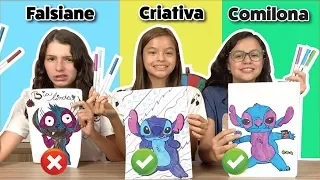 QUEM FIZER O MELHOR DESENHO GANHA!! Falsiane VS Criantiva Vs Comilona!!