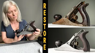 How to restore an old hand plane. How to remove rust and restore old tools. Woodworking projects.